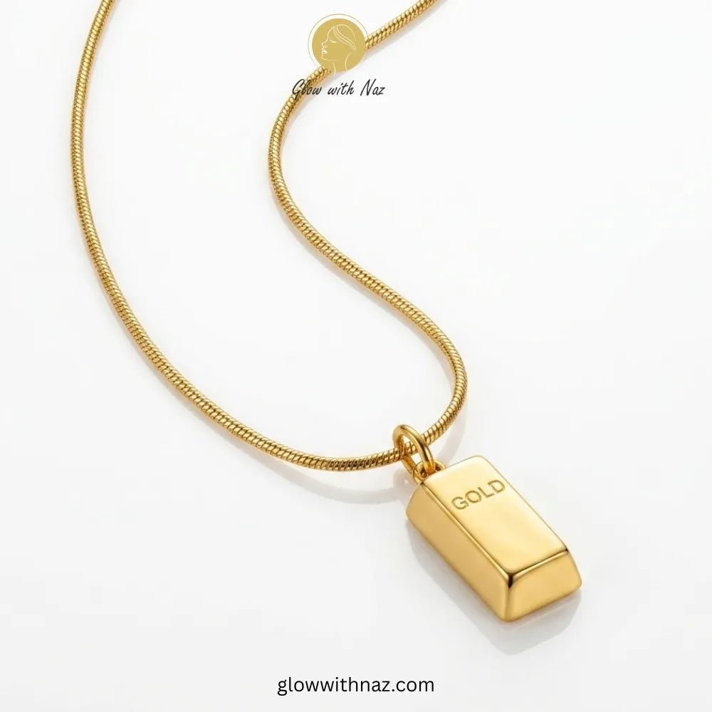 Gold Bar Stainless Steel Statement Pendant Necklace - Gold Bar Stainless Steel Statement Pendant NecklaceJewelryGlow With NazGlow With NazN0043N0043Bold gold bar statement pendant necklace by Glow with Naz necklace, pendant necklace, necklace set, locket set, simple necklace, pendant set, pendant, chain necklace, diamond pendant, diamond necklace, locket necklace, neck chain, girls locket, heart locket, pendant for girls, necklace for girls, heart necklace, locket for girls, diamond locket, pend