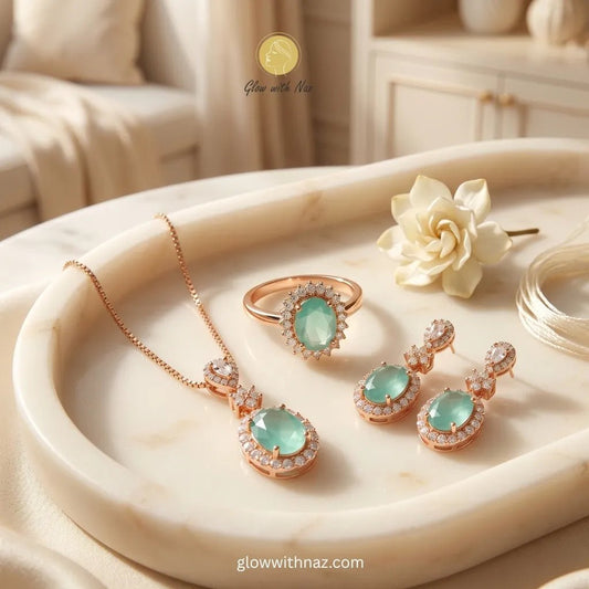 Premium Mint Green Halo Jewelry Set - Premium Mint Green Halo Jewelry SetJewelryGlow With NazGlow With NazPremium Mint Green Halo Jewelry Set necklace, pendant necklace, necklace set, locket set, simple necklace, pendant set, pendant, chain necklace, diamond pendant, diamond necklace, locket necklace, neck chain, girls locket, heart locket, pendant for girls, necklace for girls, heart necklace, locket for girls, diamond locket, pendant necklace for girls, heart chain locket, stainless steel necklace, double