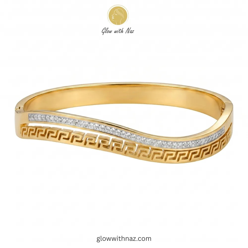 18K Gold-Plated Grecian Wave Hand Cuff Bracelets