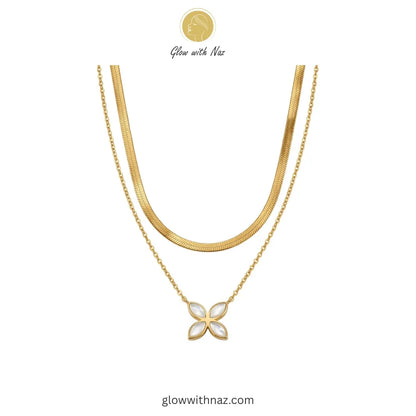 Double Layer Chain Star Floral Necklace  necklace, pendant necklace, necklace set, locket set, simple necklace, pendant set, pendant, chain necklace, diamond pendant, diamond necklace, locket necklace, neck chain, girls locket, heart locket, pendant for girls, necklace for girls, heart necklace, locket for girls, diamond locket, pendant necklace for girls, heart chain locket, stainless steel necklace, double chain necklace, ruby necklace, neck chain for girls, locket design, pendant design, necklace design,