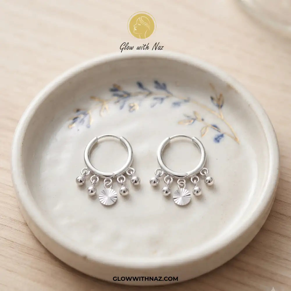 Anti-Tarnish Silver 5 Drop Trending Hoops Earrings