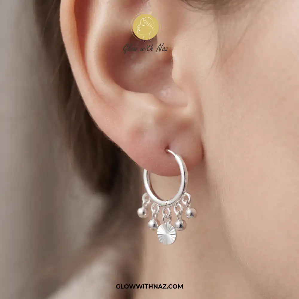 Anti-Tarnish Silver 5 Drop Trending Hoops Earrings