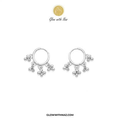 Anti-Tarnish Silver 3 Drop Separate Hoops Earrings for Women