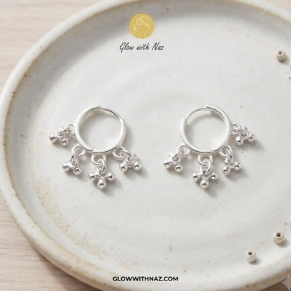 Anti-Tarnish Silver 3 Drop Separate Hoops Earrings for Women