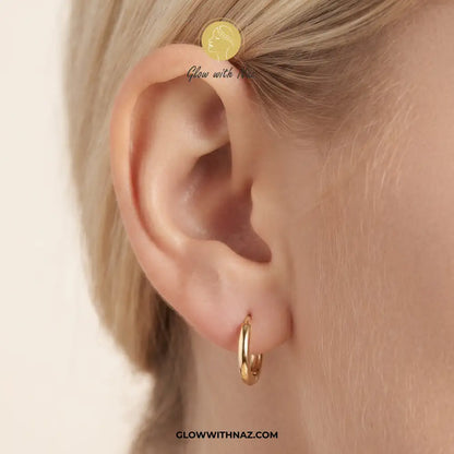 Dainty Minimalist Gold Stainless Steel Small Hoop Earrings