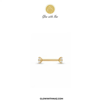 Anti Tarnish Double Diamond Stud Helix Piercing Jewelry
