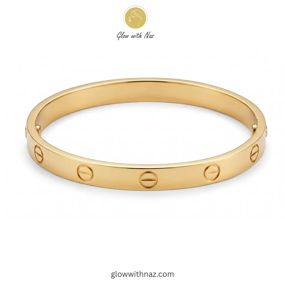 Gold Love Screw Bangle Bracelet