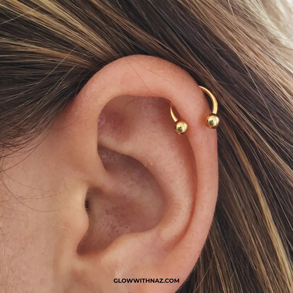 Stainless Steel Horseshoe C Nose Ring & Helix Ear Piercing Jewelry