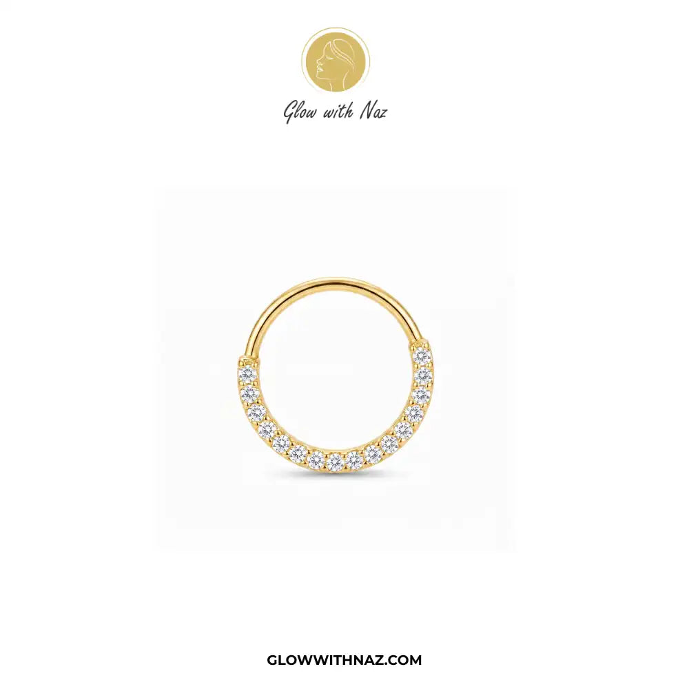 Anti Tarnish Front Zircon Stainless Steel Nose Ring
