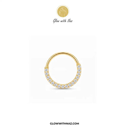 Anti Tarnish Front Zircon Stainless Steel Nose Ring