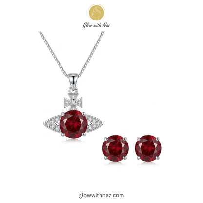 Ruby Red Zircon Pendant & Earrings Set necklace, pendant necklace, necklace set, locket set, simple necklace, pendant set, pendant, chain necklace, diamond pendant, diamond necklace, locket necklace, neck chain, girls locket, heart locket, pendant for girls, necklace for girls, heart necklace, locket for girls, diamond locket, pendant necklace for girls, heart chain locket, stainless steel necklace, double chain necklace, ruby necklace, neck chain for girls, locket design, pendant design, necklace design, g
