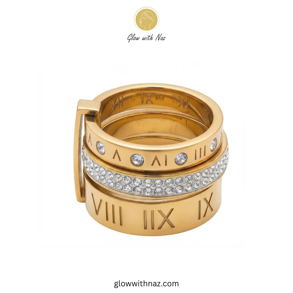 Stainless Steel Roman Ring Set | Waterproof & Anti-Tarnish | Pure Stainless Steel ring, girls rings, rings for girls, rings simple, simple rings, stainless steel jewelry, jewellery set, aesthetic jewelry, simple jewellery, chain, jewelry, artificial jewellery