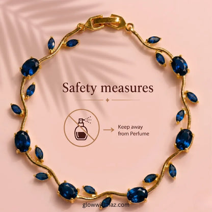 Premium Blue Tulip Bracelet | Rapunzel Floral Stainless Steel Bracelet