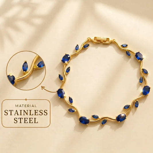 Premium Blue Tulip Bracelet | Rapunzel Floral Stainless Steel Bracelet