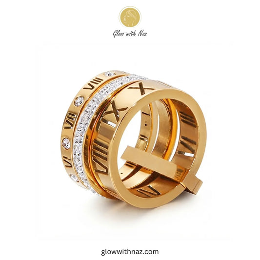 The Roman Numeral Ring Set – Elegant Minimalist Jewelry ring, girls rings, rings for girls, rings simple, simple rings, stainless steel jewelry, jewellery set, aesthetic jewelry, simple jewellery, chain, jewelry, artificial jewellery