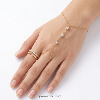 hand chain Waterproof 18k Gold Plated Haath Phool Crystal Hand Chain Bracelet, ring, girls rings, rings for girls, rings simple, simple rings, stainless steel jewelry, jewellery set, aesthetic jewelry, simple jewellery, chain, jewelry, artificial jewellery, green jewellery, girls jewellery, rings for women, black ring, flower jewellery, chain for girls, jewellery for girls, jewellery