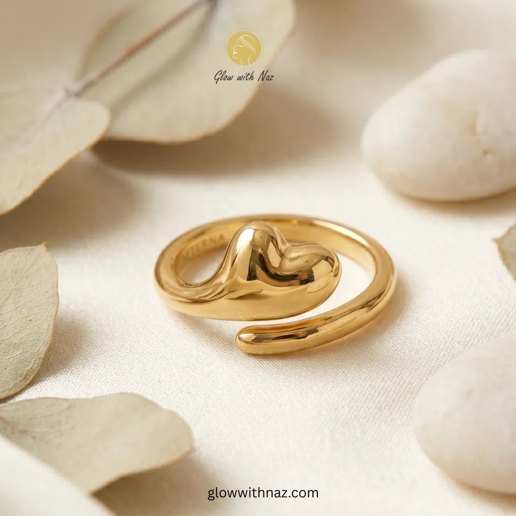 Adjustable Gold Heart Shaped Love Ring - Adjustable Gold Heart Shaped Love RingJewelryGlow With NazGlow With NazN-R001N-R001Adjustable Gold Heart Shaped Love Ring, ring, girls rings, rings for girls, rings simple, simple rings, stainless steel jewelry, jewellery set, aesthetic jewelry, simple jewellery, chain, jewelry, artificial jewellery, green jewellery, girls jewellery, rings for women, black ring, flower jewellery, chain for girls, jewellery for girls, jewellery