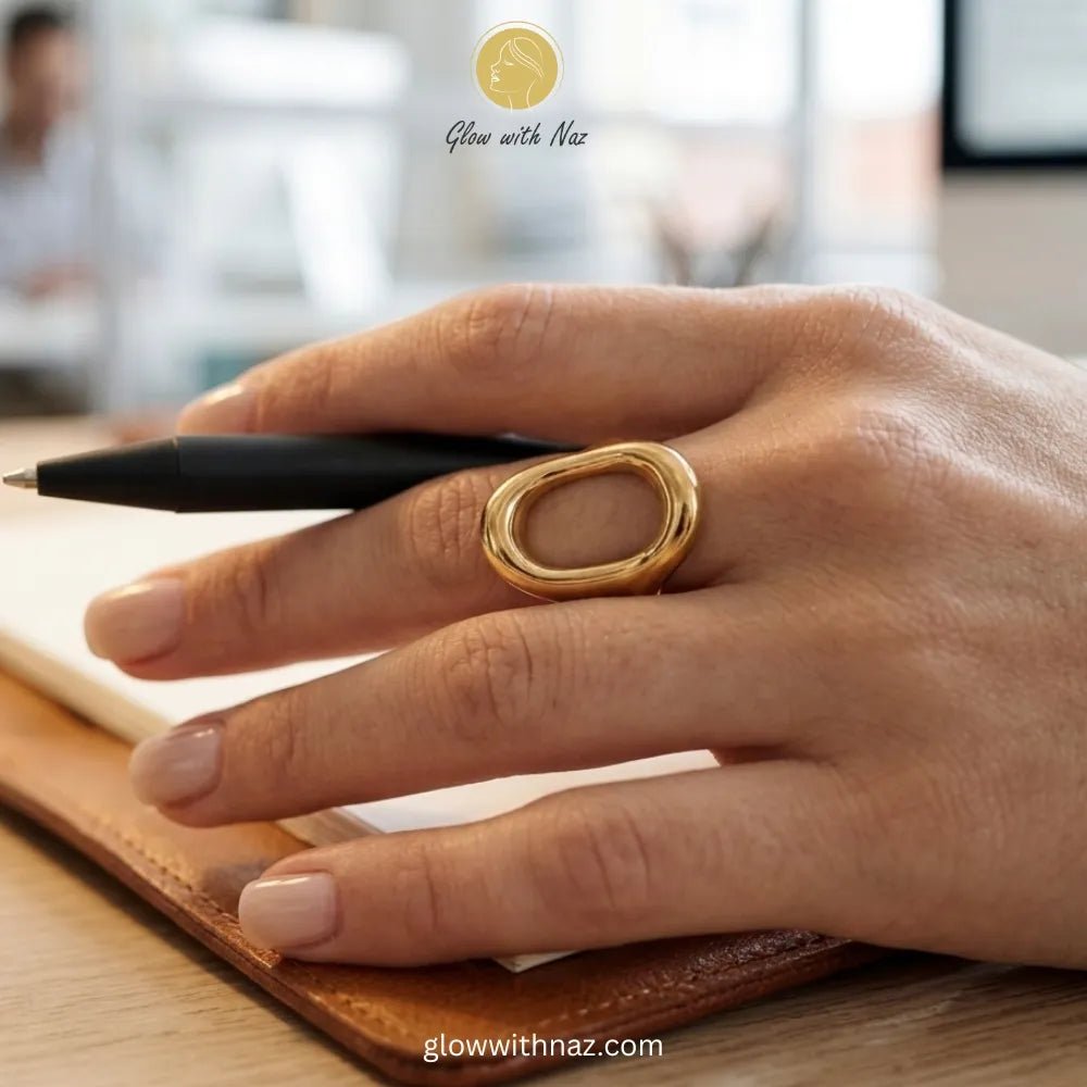 Adjustable Stainless Steel Gold Open Oval Chain Link Simple Ring - Adjustable Stainless Steel Gold Open Oval Chain Link Simple RingJewelryGlow With NazGlow With NazR008R008Adjustable Gold Chain Link Ring – Stainless Steel, ring, girls rings, rings for girls, rings simple, simple rings, stainless steel jewelry, jewellery set, aesthetic jewelry, simple jewellery, chain, jewelry, artificial jewellery, green jewellery, girls jewellery, rings for women, black ring, flower jewellery, chain for girls, 