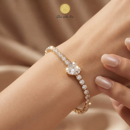 Detail shot of the stunning tarnish-free minimalist jewelry featuring a brilliant heart-shaped crystal centerpiece hand cuff bracelet, girls bracelet, bracelet for girls, simple bracelet, chain bracelet, bracelet chain, bracelet watch, hand bracelet, black jewellery, bracelet, ring bracelet, aesthetic bracelet, bracelet for women, bracelet set, cartier bracelet, cute bracelet, jewellery bracelet, bracelets, golden bracelet, clover bracelet, infinity bracelet, bangels, handcuffs bracelet, bracelet design, br