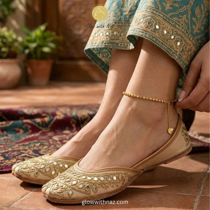 Anti-Tarnish Gold-Plated Square Bead Anklet for Women in Pakistan - Anti-Tarnish Gold-Plated Square Bead Anklet for Women in PakistanJewelryGlow With NazGlow With NazGold Ball Chain Anklet Pair for Women Pakistan | Imported Anti-Tarnish Stainless Steel | Glow with Naz