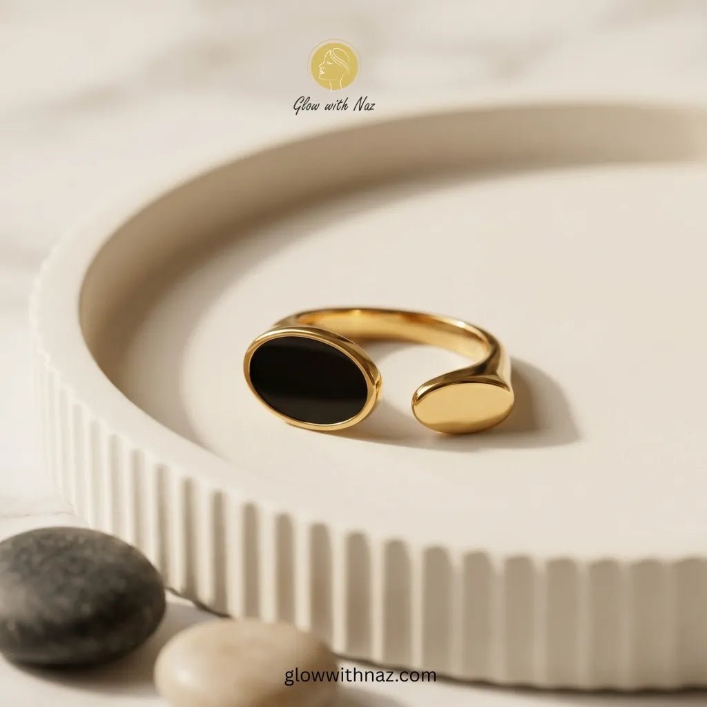 Black Oval Signet Adjustable Ring - Black Oval Signet Adjustable RingJewelryGlow With NazGlow With NazN-R002N-R002Black Oval Signet Adjustable Ring
ring, girls rings, rings for girls, rings simple, simple rings, stainless steel jewelry, jewellery set, aesthetic jewelry, simple jewellery, chain, jewelry, artificial jewellery, green jewellery, girls jewellery, rings for women, black ring, flower jewellery, chain for girls, jewellery for girls, jewellery