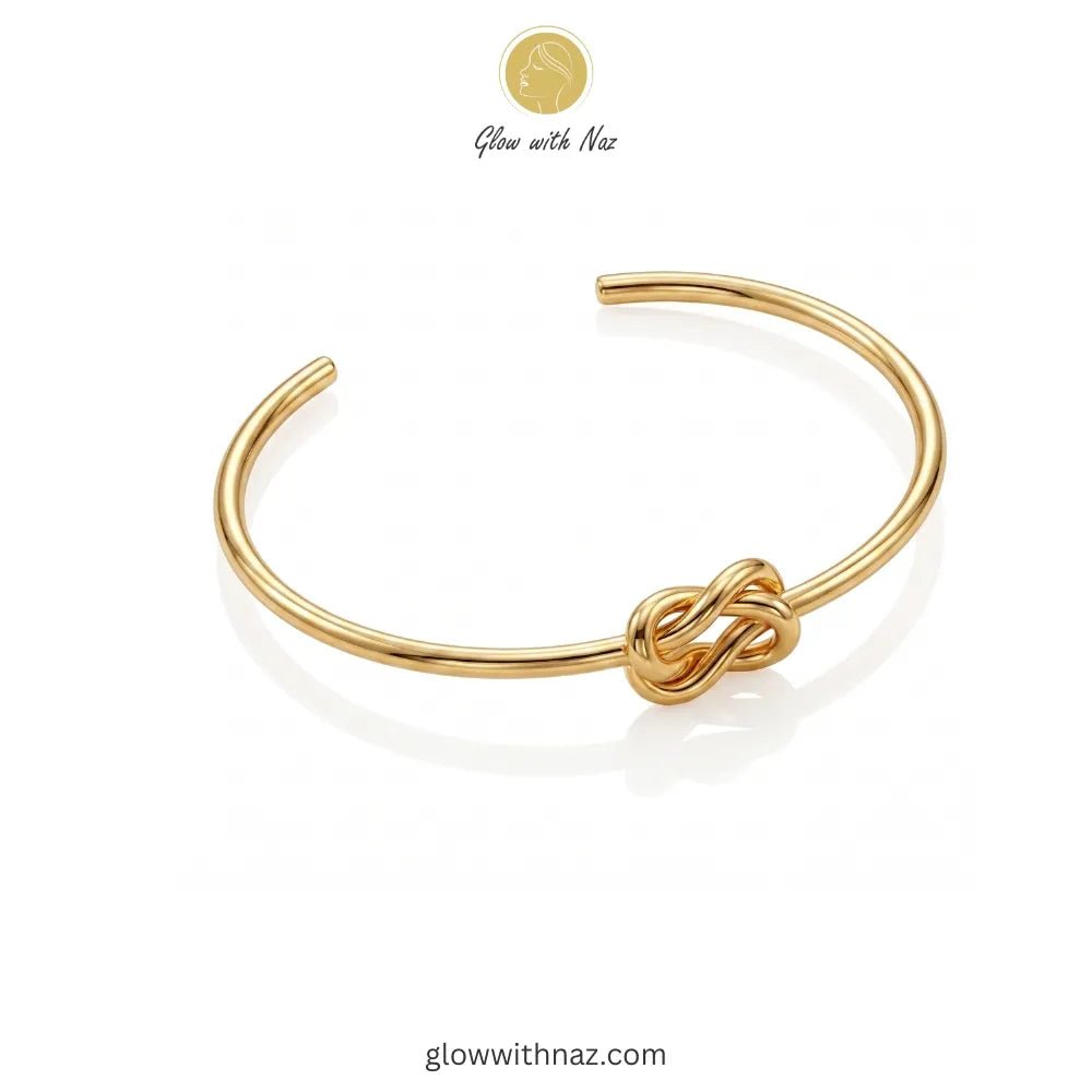 Bundle Offer: Anti-Tarnish Knot Stud Earrings & Knot Hand Cuff Bracelet - Bundle Offer: Anti-Tarnish Knot Stud Earrings & Knot Hand Cuff BraceletJewelryGlow With NazGlow With NazElegant gold knot cuff bracelet by Glow with Naz