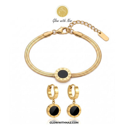 Bundle Offer: Roman Numeral Herringbone Chain Bracelet & Earrings - Bundle Offer: Roman Numeral Herringbone Chain Bracelet & EarringsJewelryGlow With NazGlow With NazBundle Offer: Roman Numeral Herringbone Chain Bracelet & Earrings