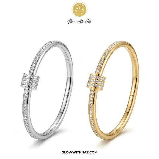 Bundle Offer: Stainless Steel Silver & Golden Crystal Nut Hand Cuff Bracelet - Bundle Offer: Stainless Steel Silver & Golden Crystal Nut Hand Cuff BraceletJewelryGlow With NazGlow With NazBundle Offer: Stainless Steel Silver & Golden Crystal Nut Hand Cuff Bracelet