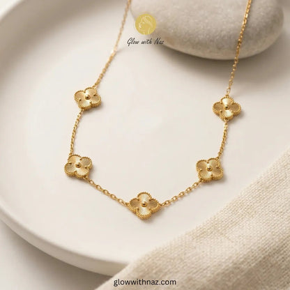 Four - Leaf Gold Jewellery Set – Necklace, Earrings, Ring & Bracelet - Four - Leaf Gold Jewellery Set – Necklace, Earrings, Ring & BraceletJewelryGlow with NazGlow With NazN-N002N-N002Four - Leaf Gold Jewellery Set – Necklace, Earrings, Ring & Bracelet necklace, pendant necklace, necklace set, locket set, simple necklace, pendant set, pendant, chain necklace, diamond pendant, diamond necklace, locket necklace, neck chain, girls locket, heart locket, pendant for girls, necklace for girls, heart necklace, loc