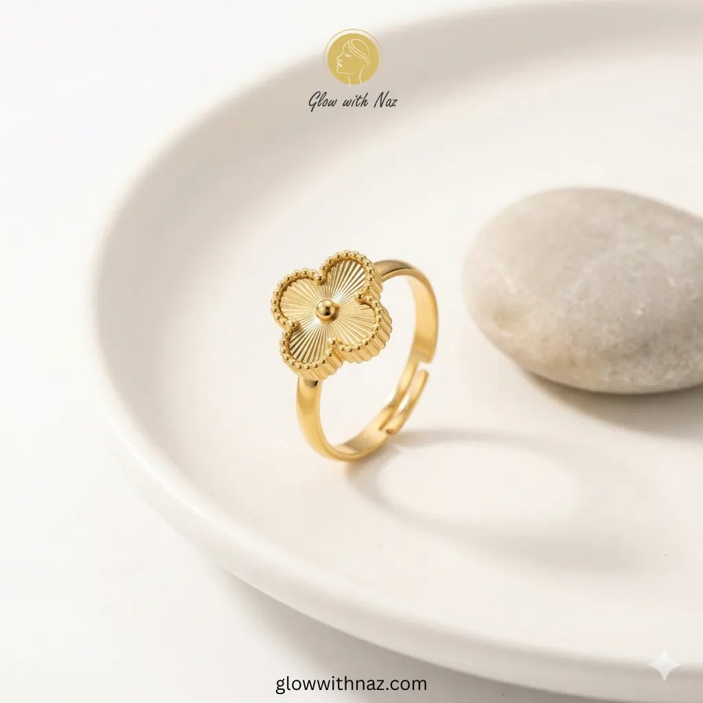 Four - Leaf Gold Jewellery Set – Necklace, Earrings, Ring & Bracelet - Four - Leaf Gold Jewellery Set – Necklace, Earrings, Ring & BraceletJewelryGlow with NazGlow With NazN-N002N-N002Four - Leaf Gold Jewellery Set – Necklace, Earrings, Ring & Bracelet necklace, pendant necklace, necklace set, locket set, simple necklace, pendant set, pendant, chain necklace, diamond pendant, diamond necklace, locket necklace, neck chain, girls locket, heart locket, pendant for girls, necklace for girls, heart necklace, loc