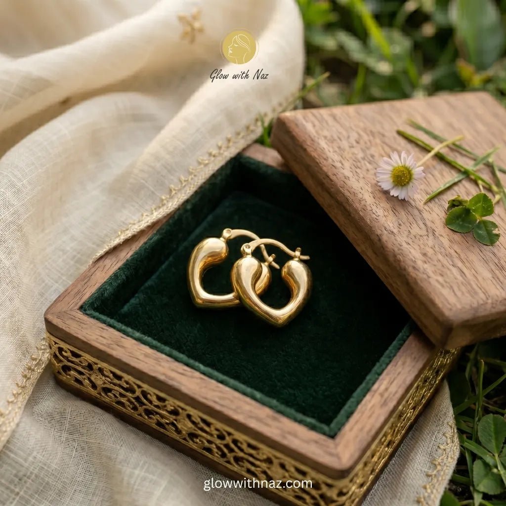 Gold Greek Key Bangle & Heart Earrings Deal - Gold Greek Key Bangle & Heart Earrings DealJewelryGlow With NazGlow With Naz100014100014Heart Hoops 18K Gold Plated Earrings 