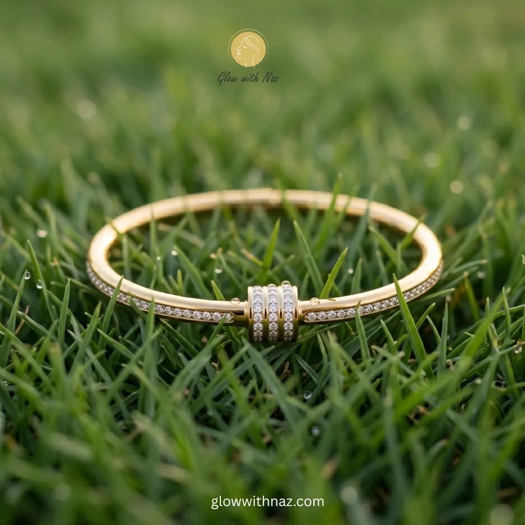 Gold Mesh Bracelet & Nail Bangle Deal - Gold Mesh Bracelet & Nail Bangle DealJewelryGlow With NazGlow With Naz100015100015Waterproof 18k Gold Plated Crystal Double Bangle Bracelet