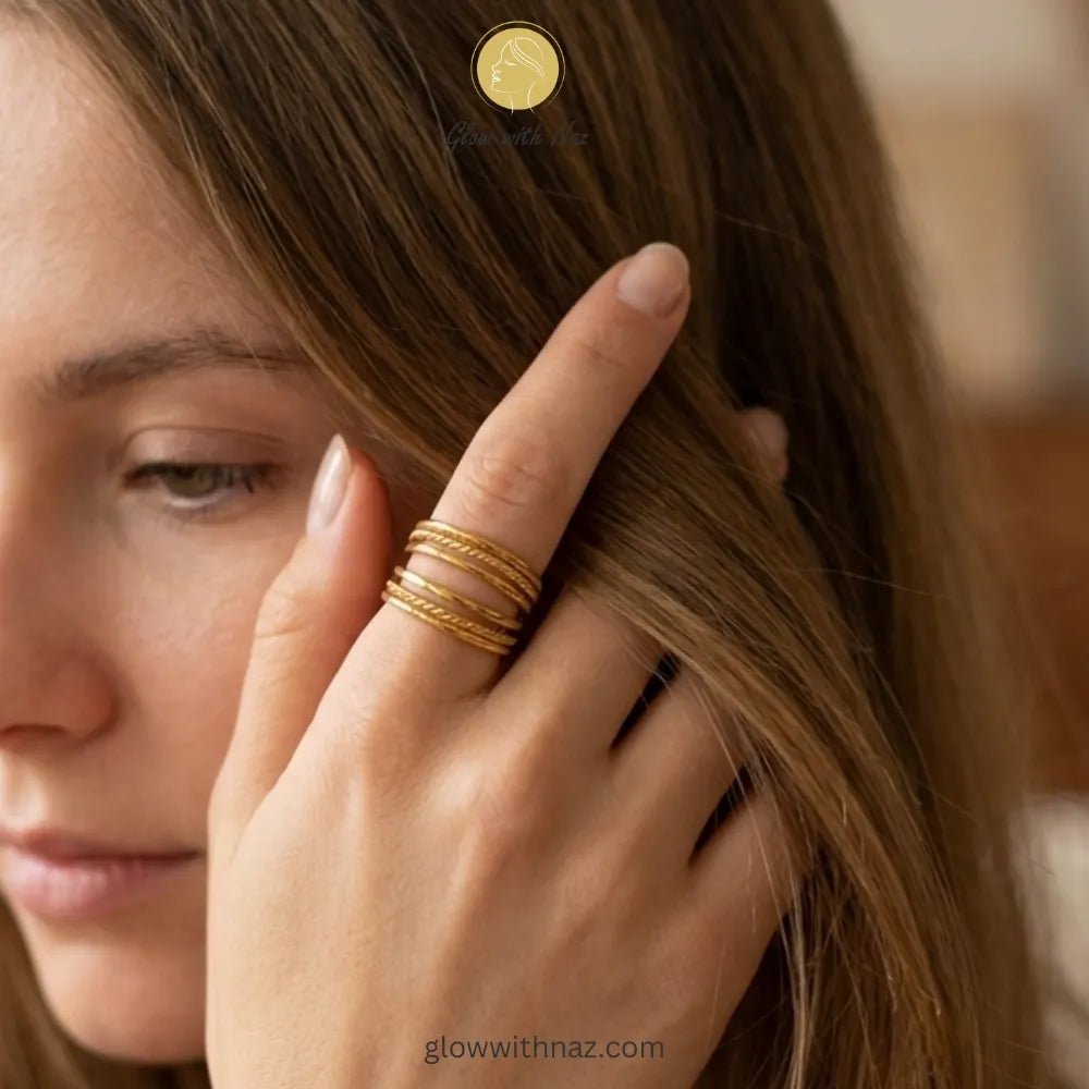 Gold Multi-Layer Stainless Steel Stacked Simple Ring for Girls - Gold Multi-Layer Stainless Steel Stacked Simple Ring for GirlsJewelryGlow With NazGlow With NazR0016R0016Durable, tarnish-resistant gold stainless steel ring featuring an elegant multi-layer band design.