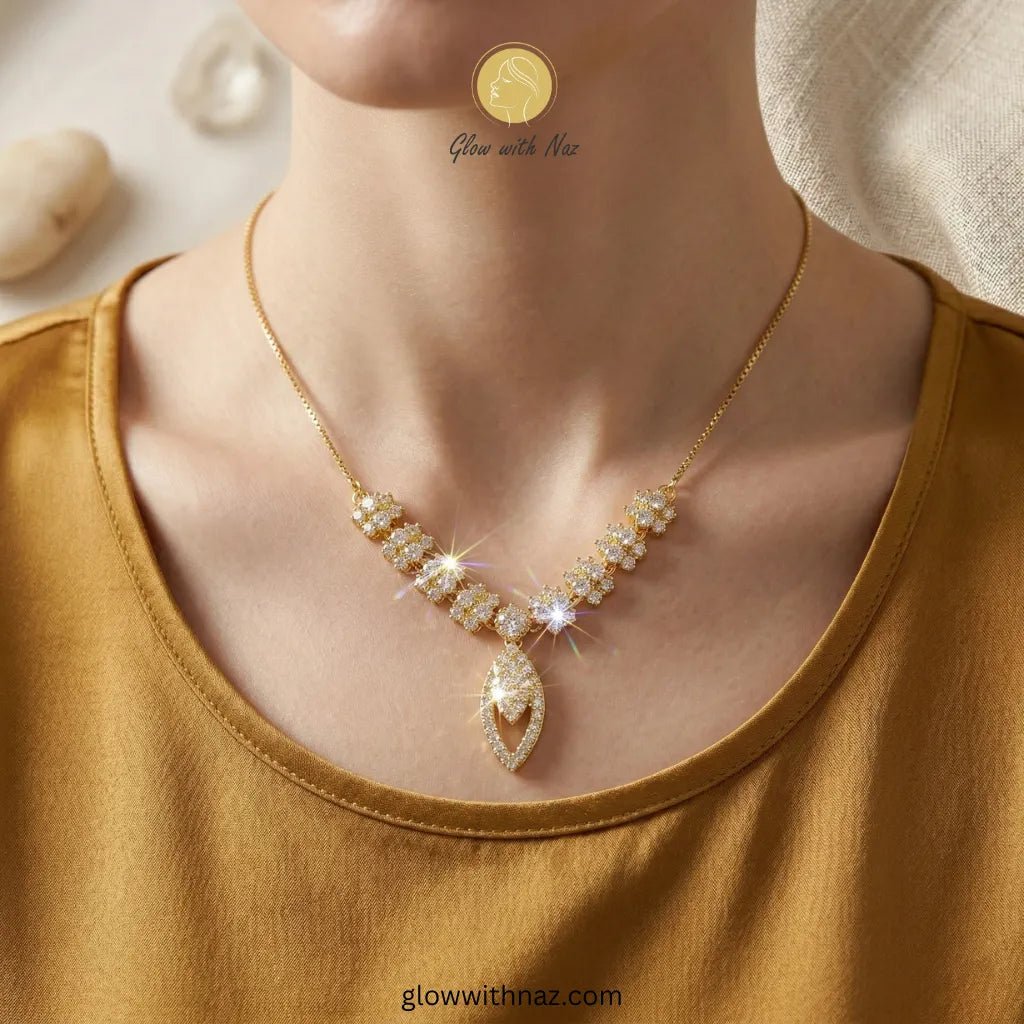 Gold Plated Radiant Blossom Zircon Necklace Jewelry Set - Gold Plated Radiant Blossom Zircon Necklace Jewelry SetJewelryGlow With NazGlow With NazN-N0019AN-N0019AGold Plated Radiant Blossom Zircon Necklace Jewelry Set glow with naz necklace, pendant necklace, necklace set, locket set, simple necklace, pendant set, pendant, chain necklace, diamond pendant, diamond necklace, locket necklace, neck chain, girls locket, heart locket, pendant for girls, necklace for girls, heart necklace, locket for g