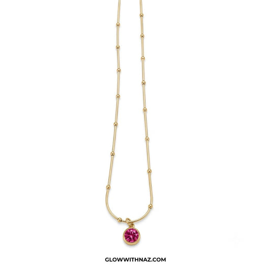 Gold Plated Stainless Steel Beaded Chain Pink Pendant Necklace - Gold Plated Stainless Steel Beaded Chain Pink Pendant NecklaceJewelryGlow With NazGlow With Naznecklace, pendant necklace, necklace set, locket set, simple necklace, pendant set, pendant, chain necklace, diamond pendant, diamond necklace, locket necklace, neck chain, girls locket, heart locket, pendant for girls, necklace for girls, heart necklace, locket for girls, diamond locket, pendant necklace for girls, heart chain locket, st