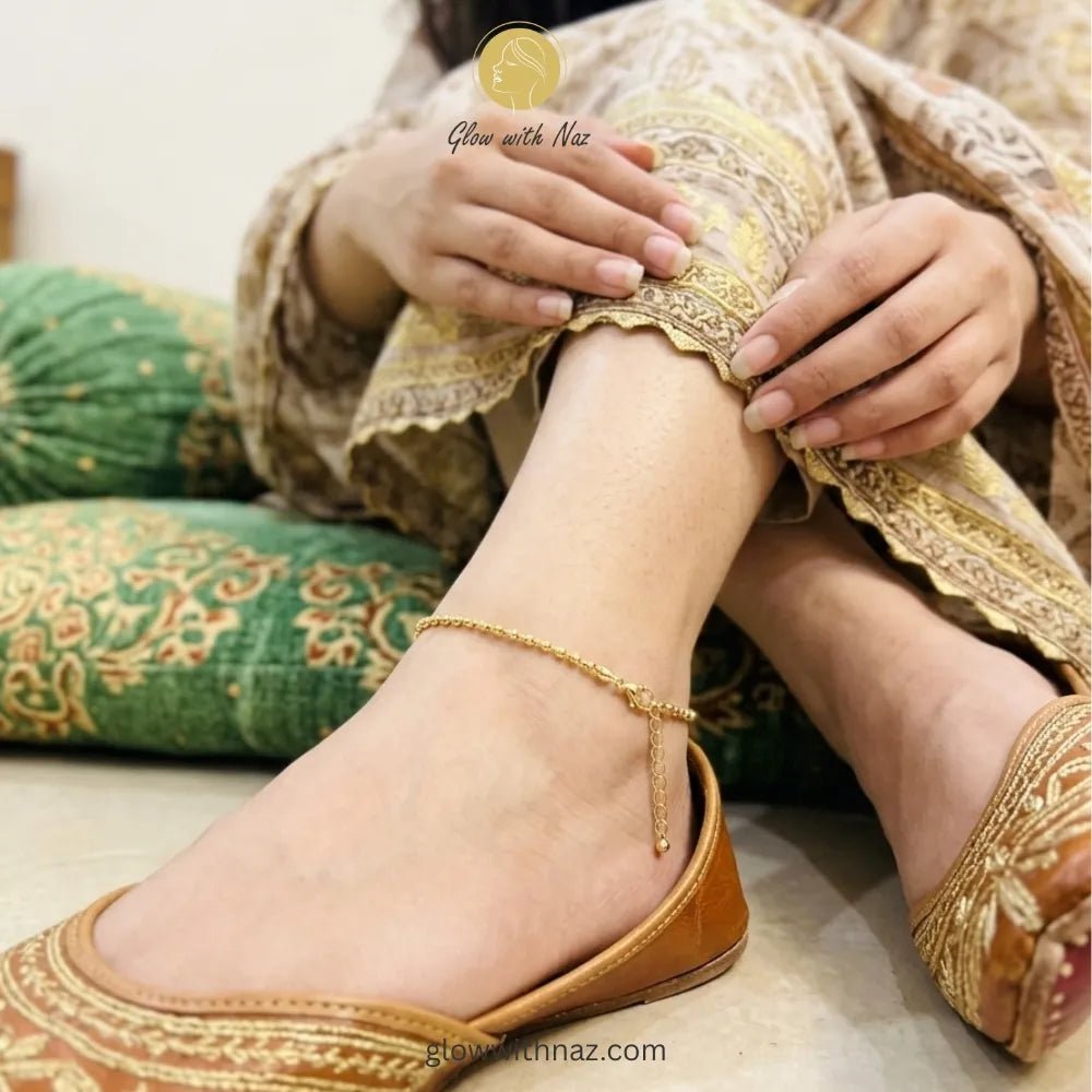 Gold Small Ball Bead Chain Anklet for Women - Gold Small Ball Bead Chain Anklet for WomenJewelryGlow With NazGlow With NazA001A001Gold Ball Chain Anklet for Women Pakistan | Imported Anti-Tarnish Stainless Steel | Glow with Naz