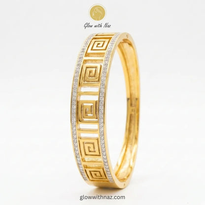 Grecian Maze Diamond-Encrusted Hand Cuff Bracelets for Women - Grecian Maze Diamond-Encrusted Hand Cuff Bracelets for WomenJewelryGlow with NazGlow With NazN-B010N-B010Grecian Maze Diamond-Encrusted Hand Cuff Bracelets