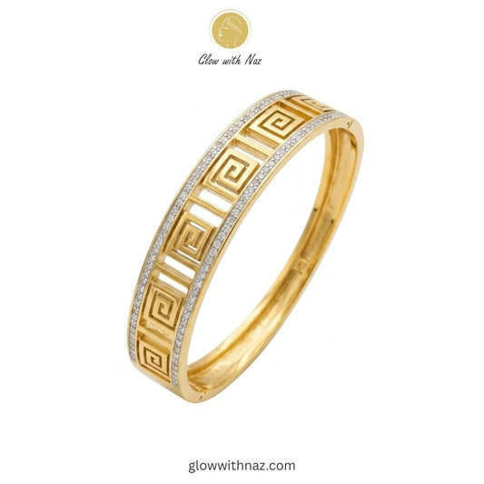 Grecian Maze Diamond-Encrusted Hand Cuff Bracelets for Women - Grecian Maze Diamond-Encrusted Hand Cuff Bracelets for WomenJewelryGlow with NazGlow With NazN-B010N-B010Diamond-Encrusted Hand Cuff Bracelets