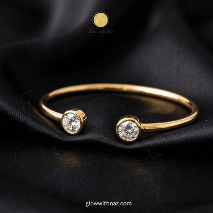 Heart Hoop Earrings & Cuff Bracelet Deal - Heart Hoop Earrings & Cuff Bracelet DealJewelryGlow With NazGlow With Naz100011100011Gold Laam Bracelet Zircon Open Cuff Bangle