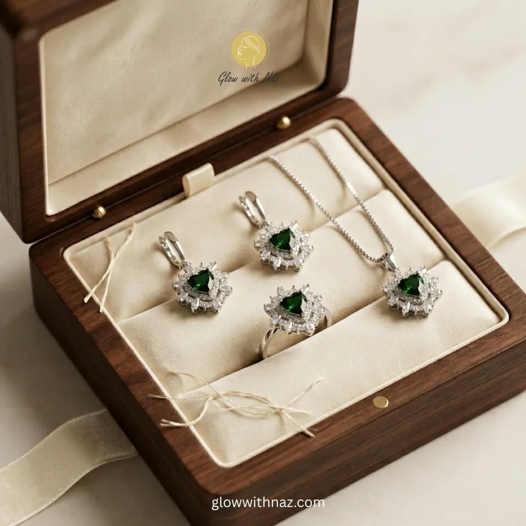 Luxury Emerald Green Heart Jewelry Set - Luxury Emerald Green Heart Jewelry SetJewelryGlow With NazGlow With NazN-N026N-N026Luxury Emerald Green Heart Jewelry Set necklace, pendant necklace, necklace set, locket set, simple necklace, pendant set, pendant, chain necklace, diamond pendant, diamond necklace, locket necklace, neck chain, girls locket, heart locket, pendant for girls, necklace for girls, heart necklace, locket for girls, diamond locket, pendant necklace for girls, heart chain locket, stainless s