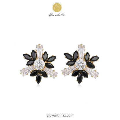 Midnight Onyx Starburst Studs Earrings for Women - Midnight Onyx Starburst Studs Earrings for WomenJewelryGlow with NazGlow With NazN-E004N-E004Midnight Onyx Starburst Studs Earrings