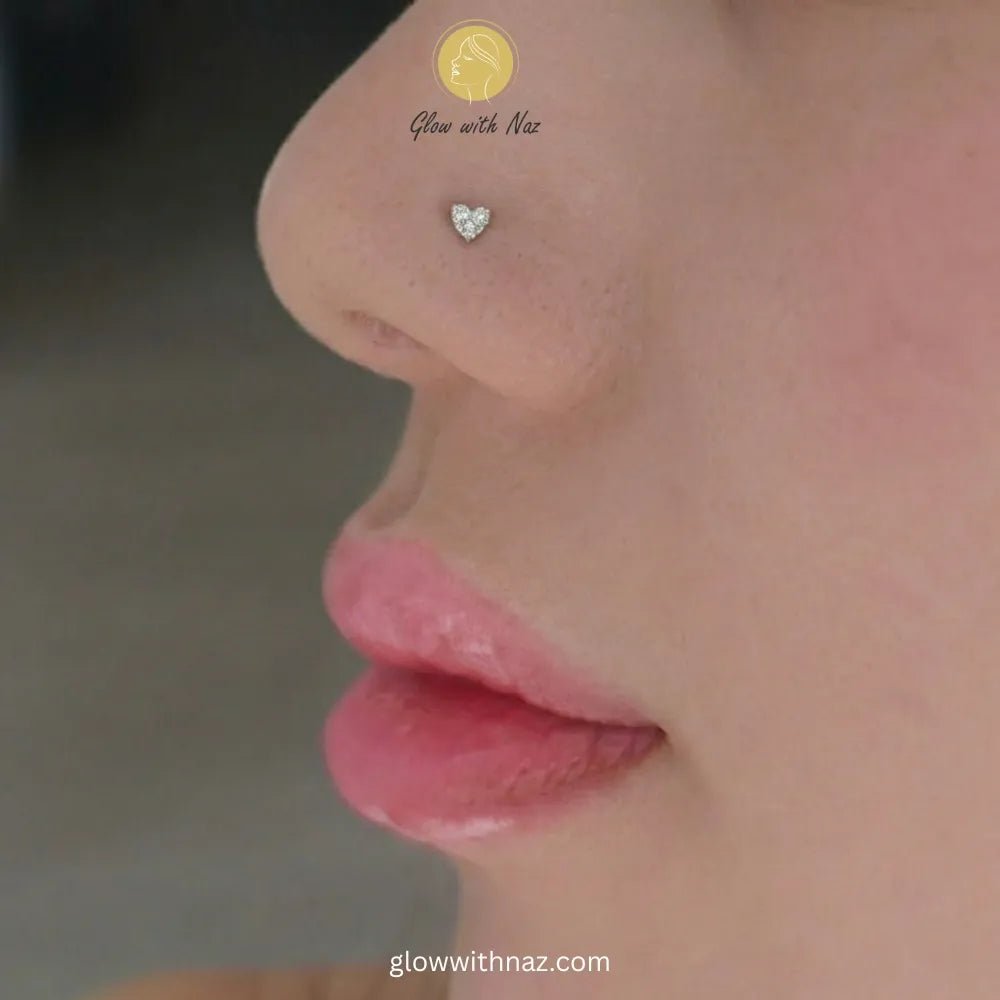 Premium Gold Heart Zircon Stainless Steel Nose Pin for Girls - Premium Gold Heart Zircon Stainless Steel Nose Pin for GirlsJewelryGlow With NazGlow With NazNR002NR0021pc Gold Heart Zircon Stainless Steel Nose Stud