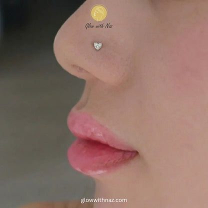 Premium Gold Heart Zircon Stainless Steel Nose Pin for Girls - Premium Gold Heart Zircon Stainless Steel Nose Pin for GirlsJewelryGlow With NazGlow With NazNR002NR0021pc Gold Heart Zircon Stainless Steel Nose Stud