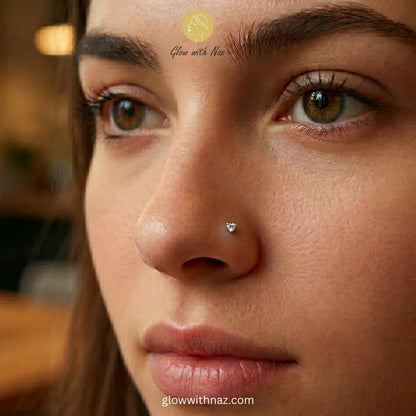 Premium Gold Heart Zircon Stainless Steel Nose Pin for Girls - Premium Gold Heart Zircon Stainless Steel Nose Pin for GirlsJewelryGlow With NazGlow With NazNR002NR0021pc Gold Heart Zircon Stainless Steel Nose Stud