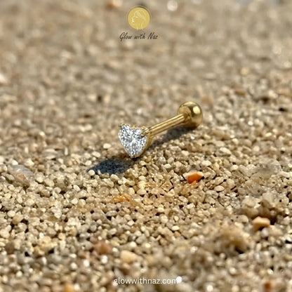 Premium Gold Heart Zircon Stainless Steel Nose Pin for Girls - Premium Gold Heart Zircon Stainless Steel Nose Pin for GirlsJewelryGlow With NazGlow With NazNR002NR0021pc Gold Heart Zircon Stainless Steel Nose Stud