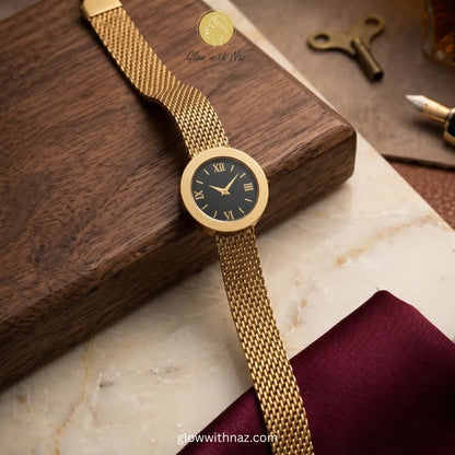 Stainless Steel Gold Watch-Style Mesh Bracelet for Women - Stainless Steel Gold Watch-Style Mesh Bracelet for WomenJewelryGlow With NazGlow With NazN-B032N-B032Gold Watch-Style Mesh Bracelet for Women