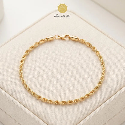 Detail shot of the stunning tarnish-free stainless steel hand cuff bracelet highlighting its textured rope pattern