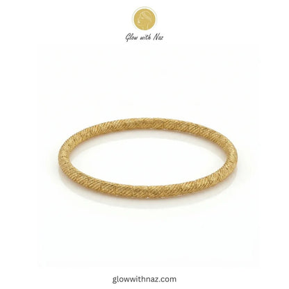 Textured Twisted Gold-Plated Stainless Steel Hand-Cuff Bangle - Textured Twisted Gold-Plated Stainless Steel Hand-Cuff BangleJewelryGlow With NazGlow With NazB0045B0045Angled view showing the craftsmanship of the twisted gold bangle