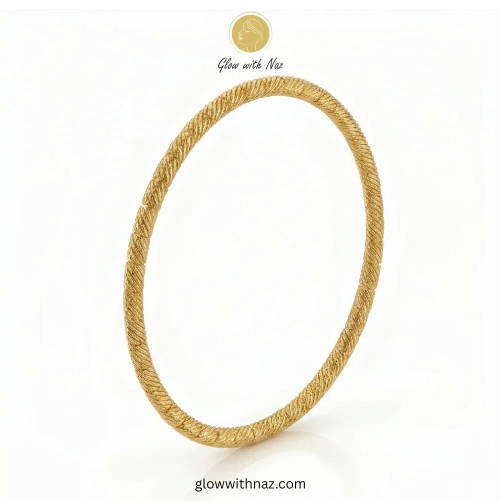 Textured Twisted Gold-Plated Stainless Steel Hand-Cuff Bangle - Textured Twisted Gold-Plated Stainless Steel Hand-Cuff BangleJewelryGlow With NazGlow With NazB0045B0045Textured twisted gold bangle by Glow with Naz