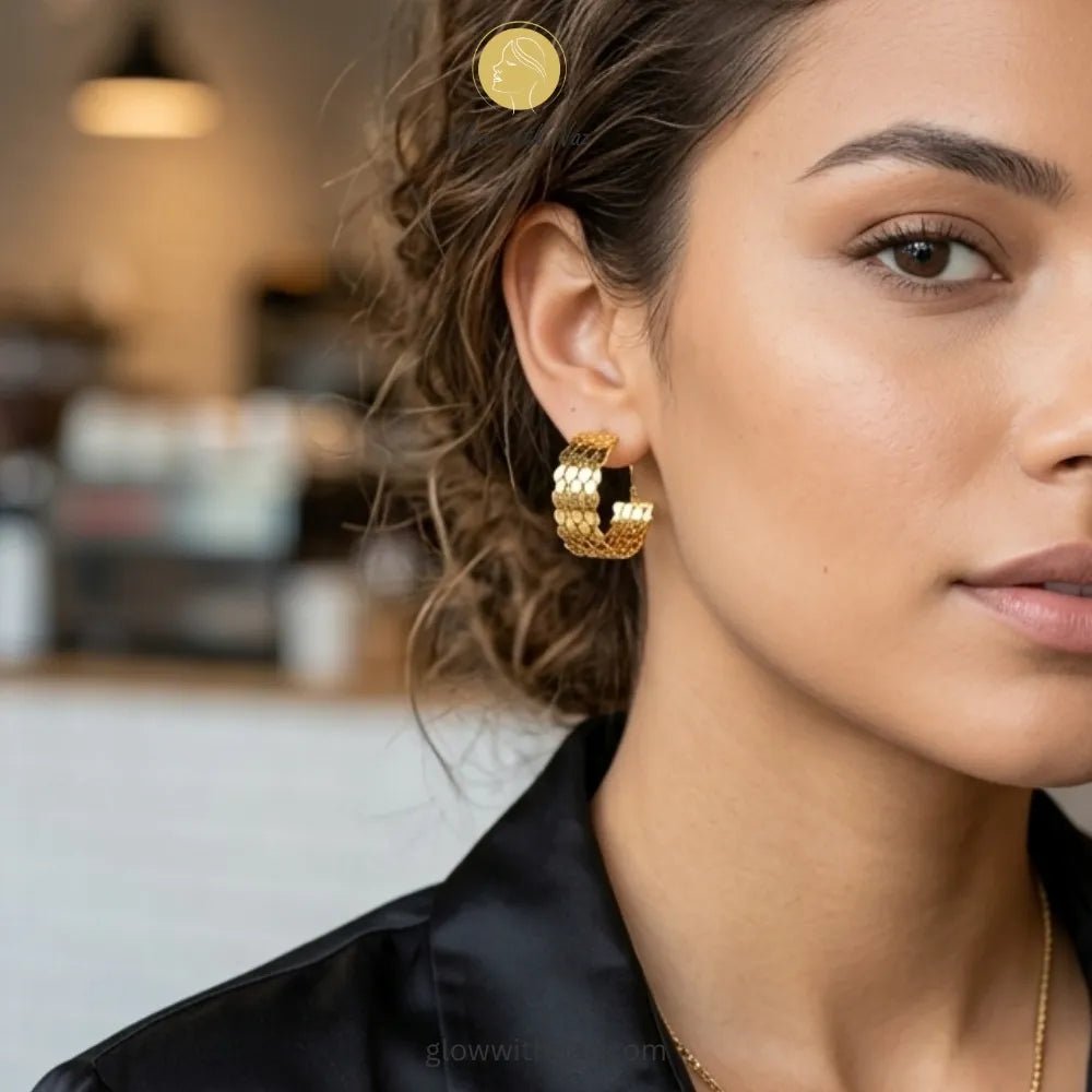 Textured Wave Stainless Steel Hoop Earrings for Girls - Textured Wave Stainless Steel Hoop Earrings for GirlsJewelryGlow With NazGlow With NazE021E021High-quality wave-textured hoops from the Glow with Naz jewelry collection